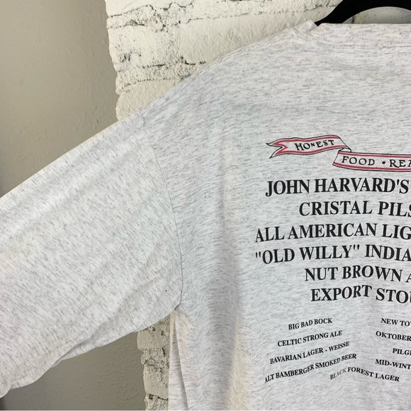 Vintage 90s Cotton John Harvard’s Brewery Cambridge Massachusetts Long Sleeve XL - Picture 7 of 8